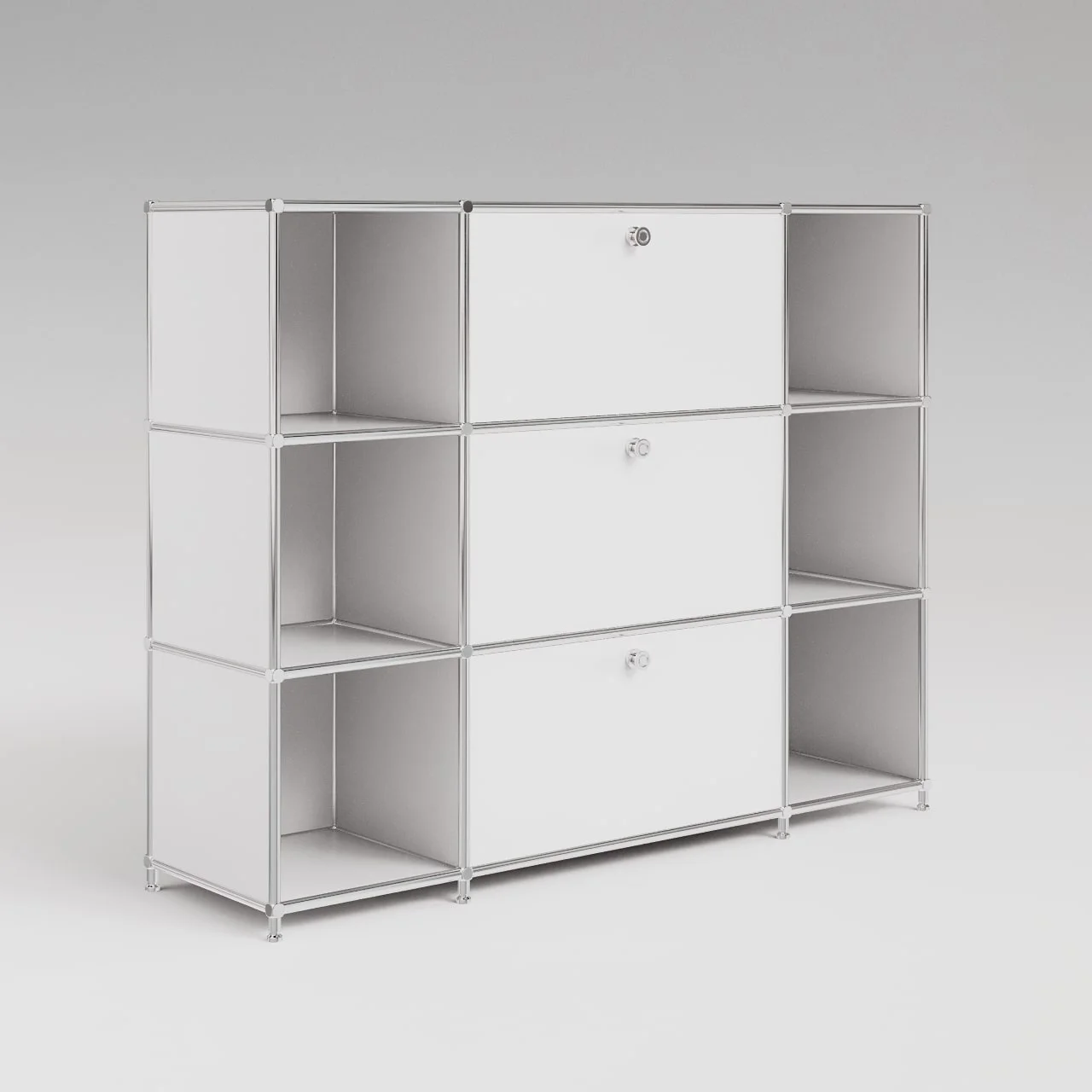 Sideboard in Weiss mit  2 Klappen, 1 Schublade