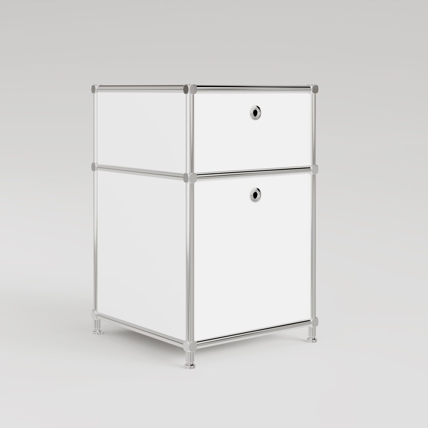 Schreibtischcontainer in Weiss mit 2 Schubladen