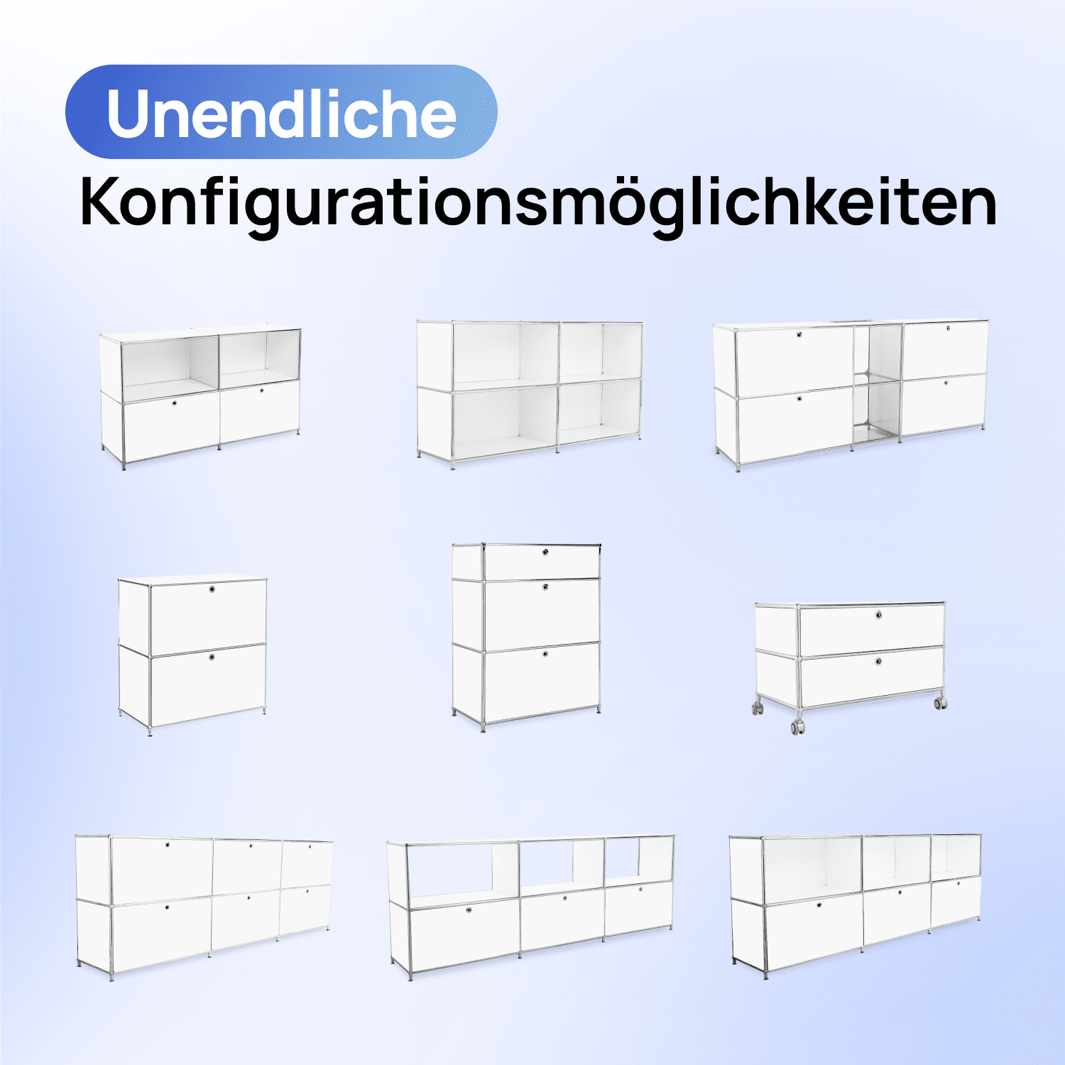 Sideboard Weiss individuell konfigurierbar