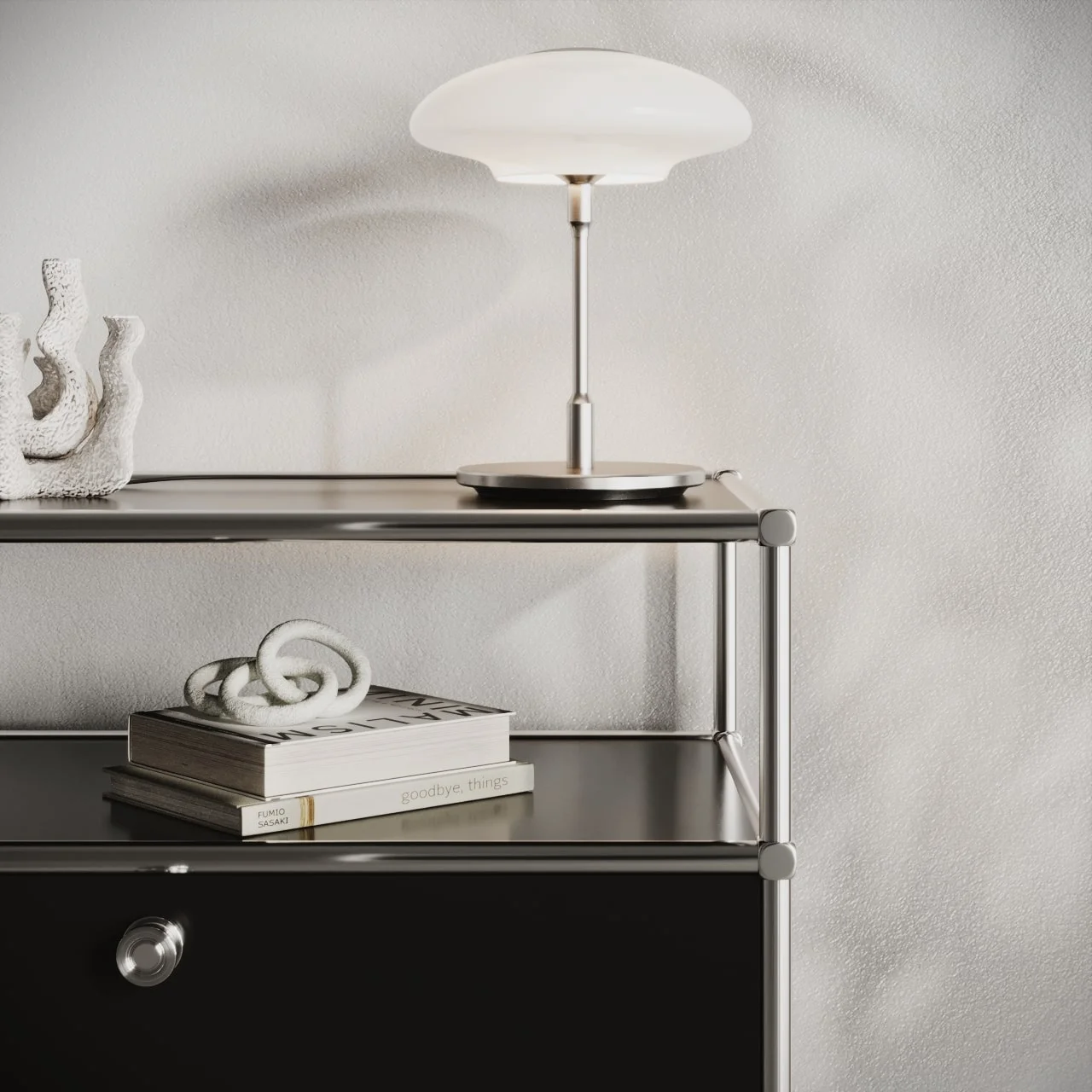 Meuble bas en noir avec 2 abattants