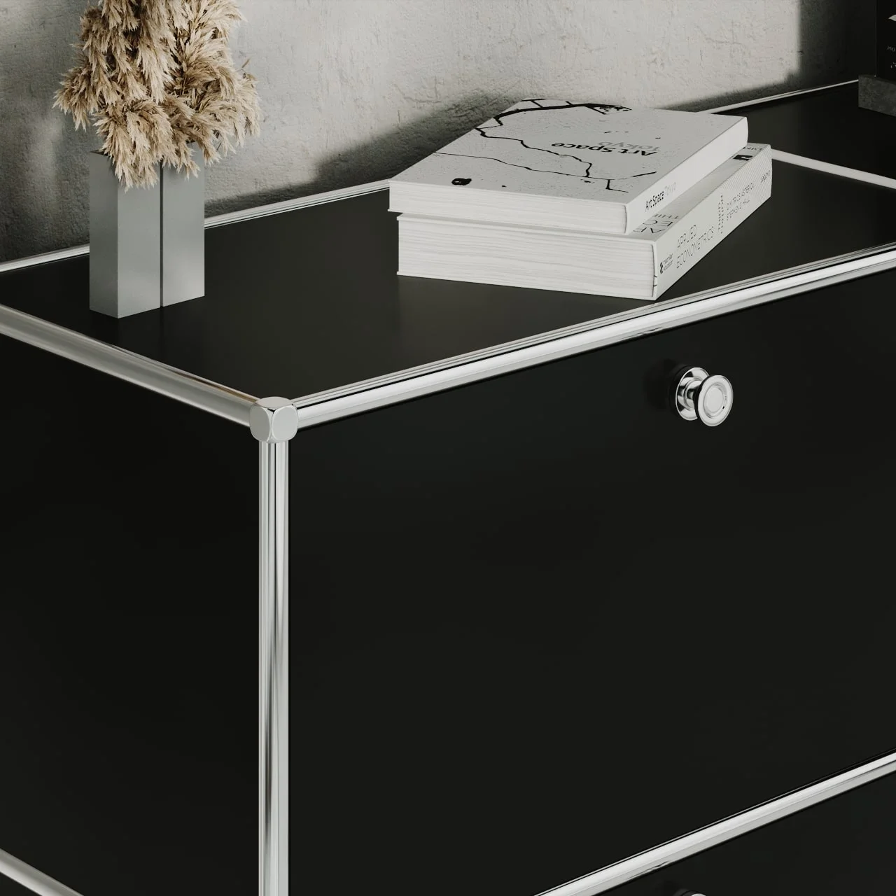 Sideboard in Schwarz mit 3 Schubladen/Klappen
