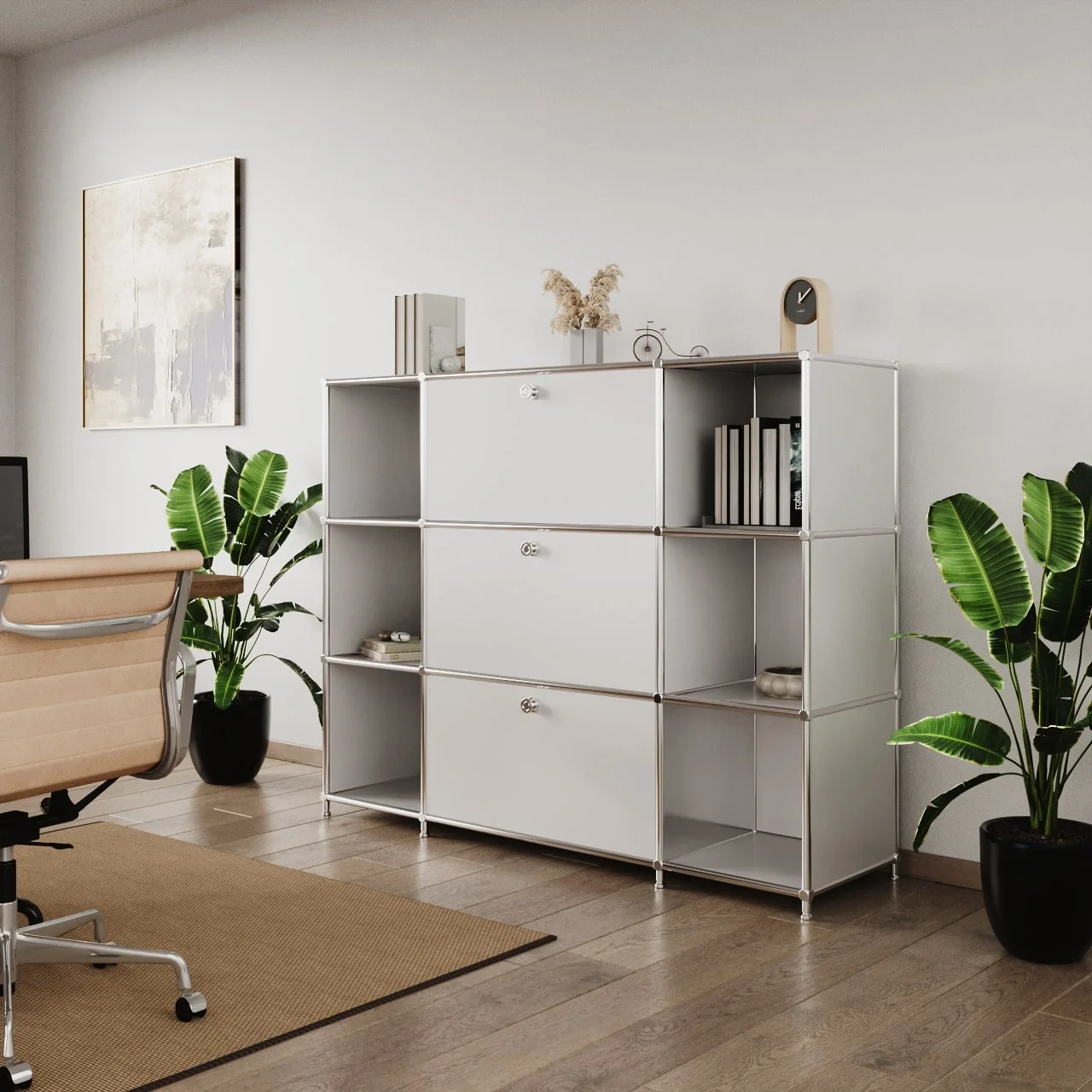 Sideboard in Weiss mit 2 Klappen, 1 Schublade
