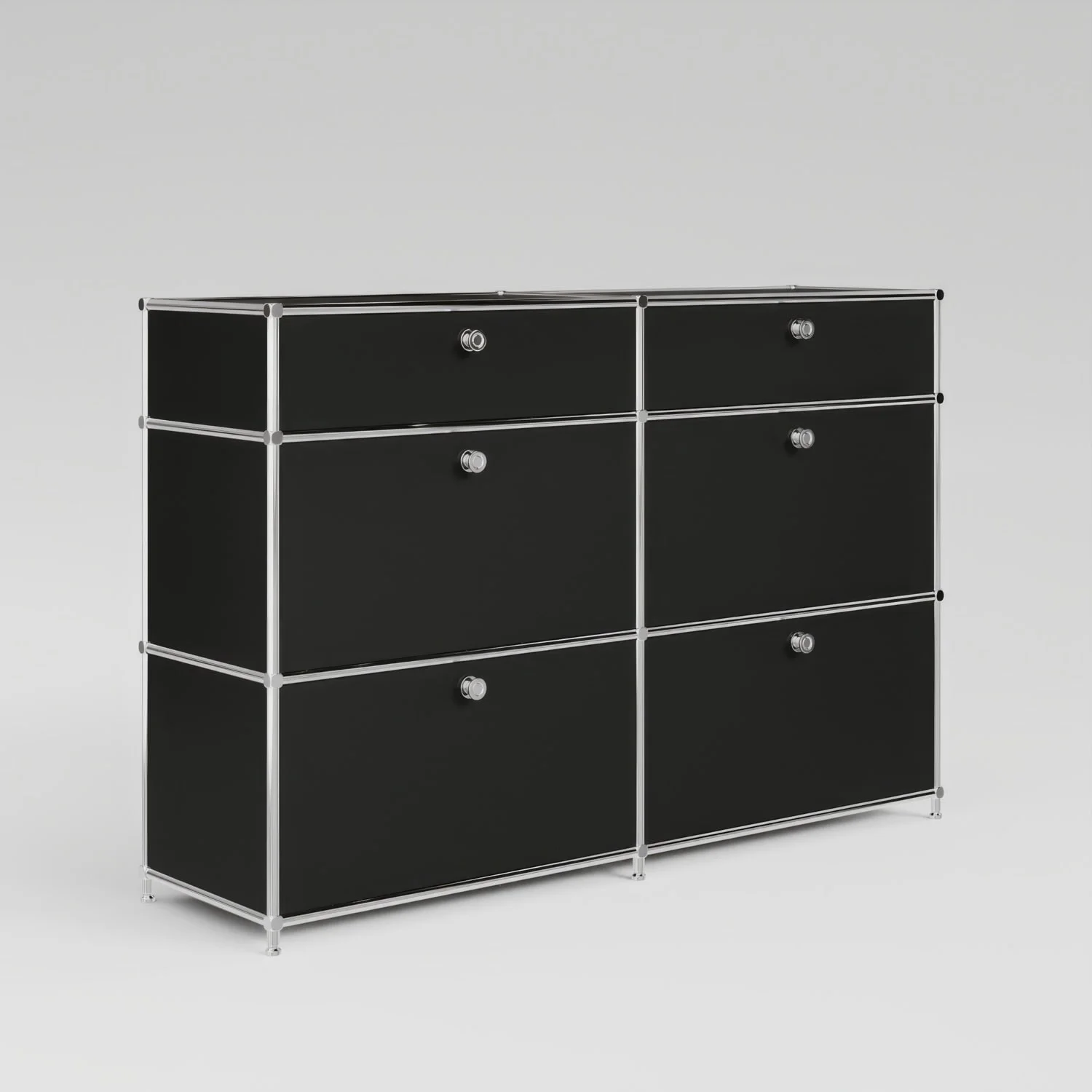 Kommode in Schwarz mit 6 Schubladen