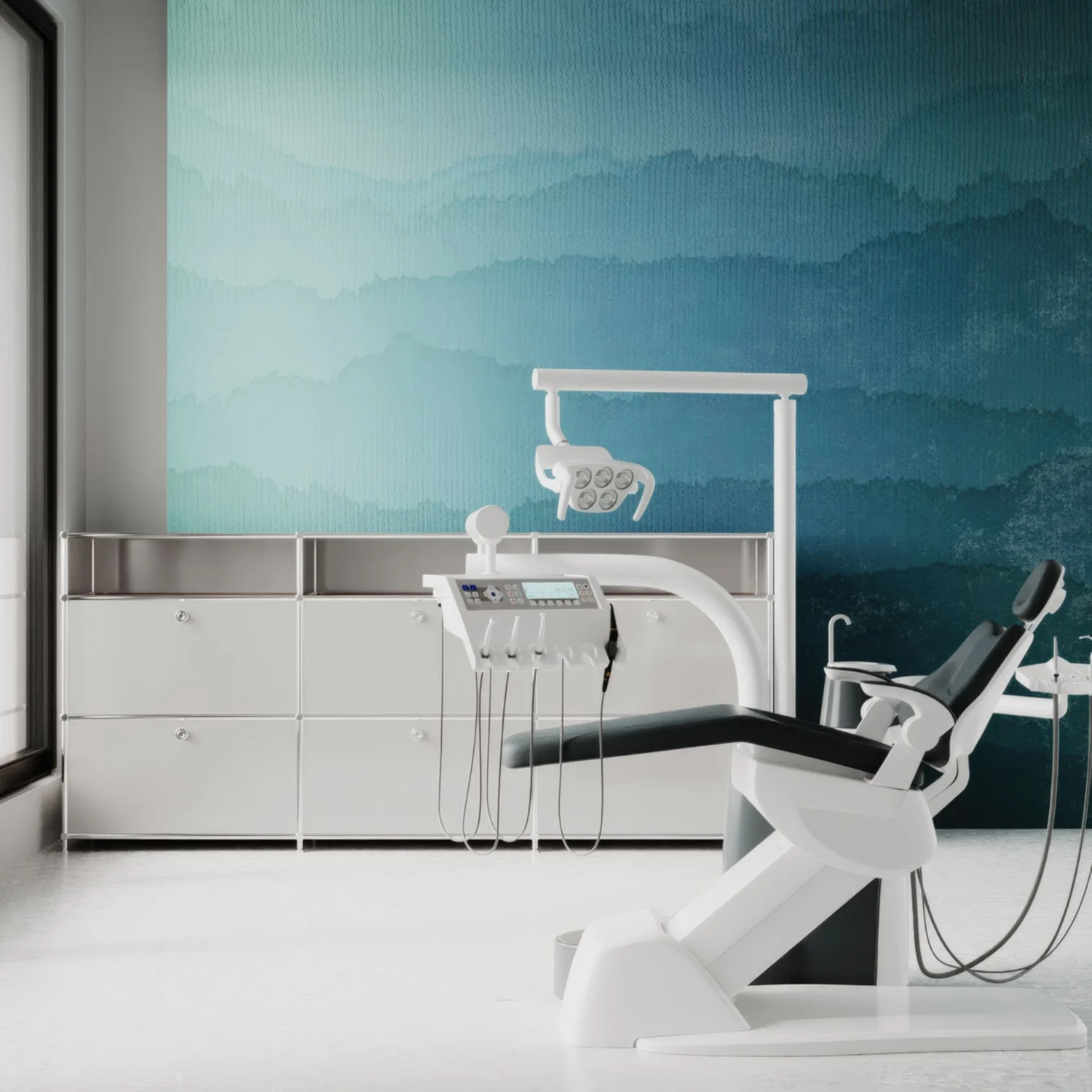 Kommode in Hellgrau mit 6 Schubladen