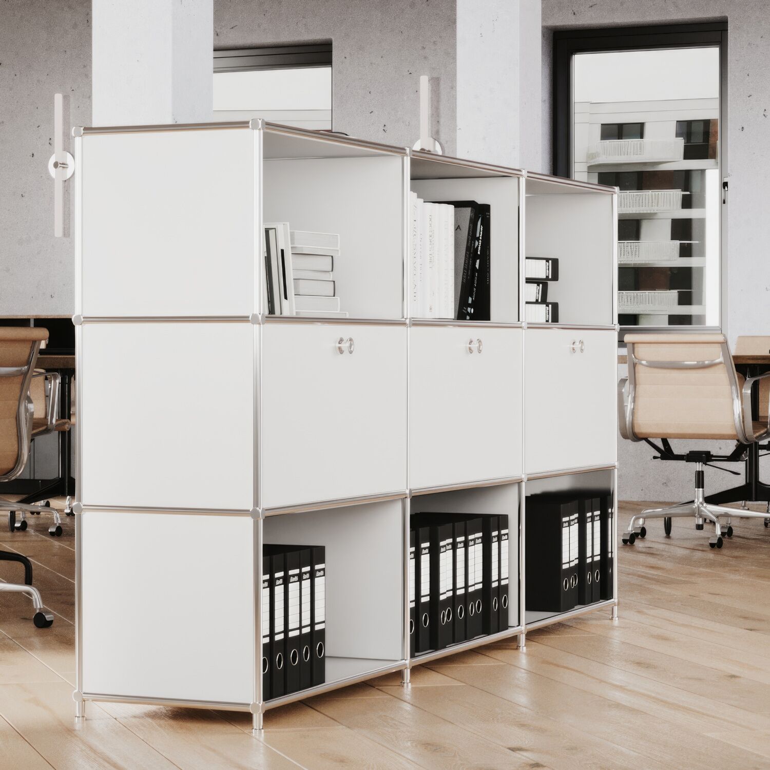 Étagère en blanc avec 3 abattants