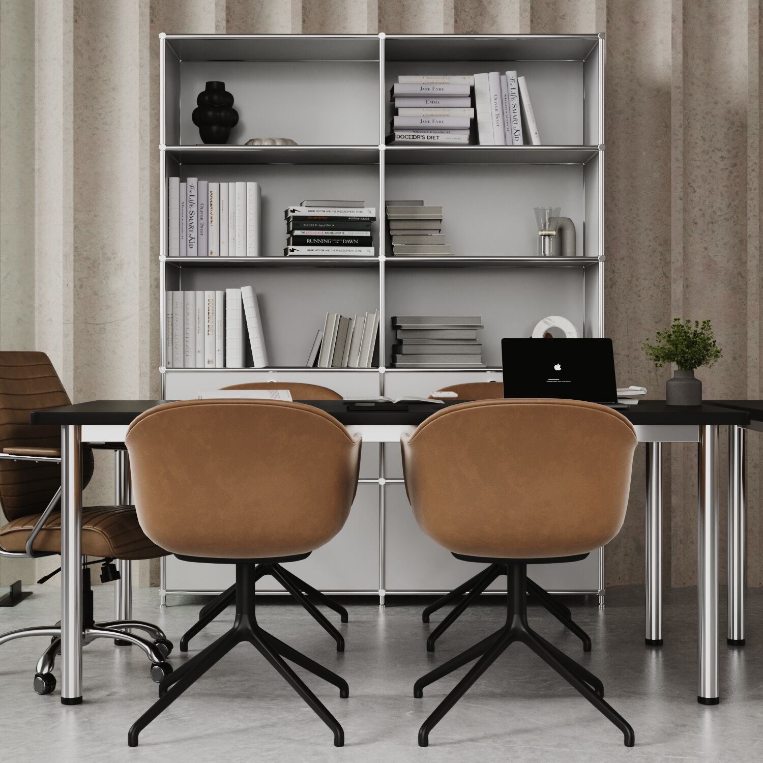 Étagère en blanc avec 2 tiroirs / abattants