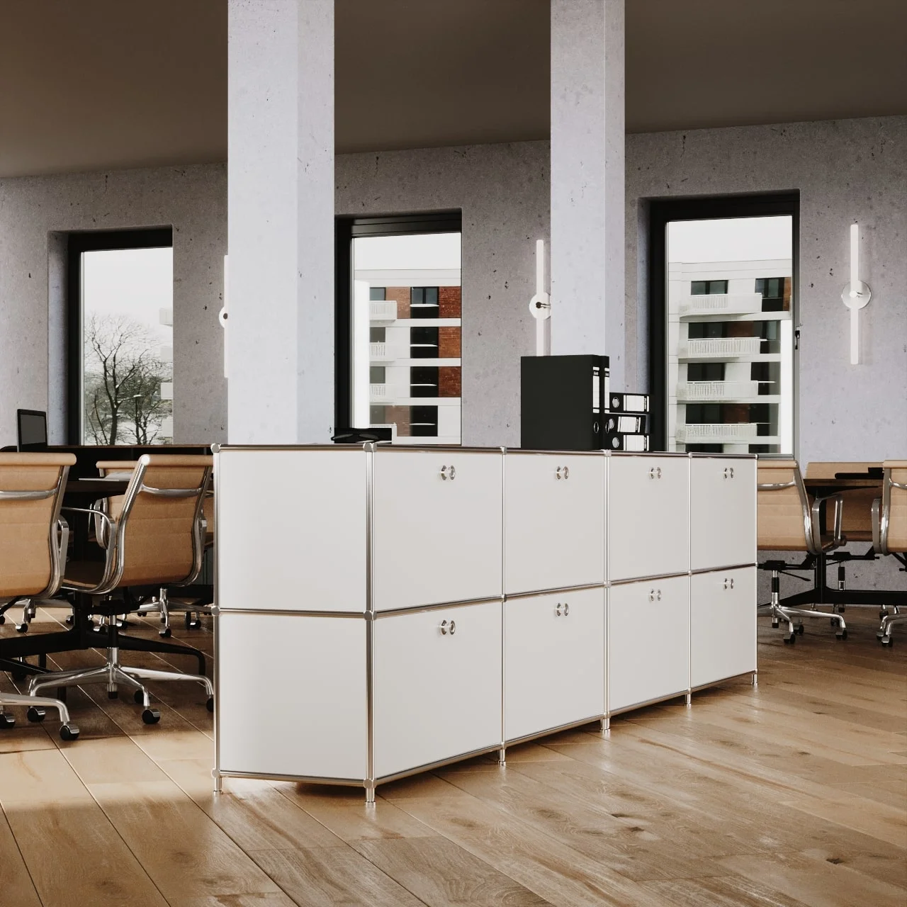Sideboard in Weiss mit 4 Klappen