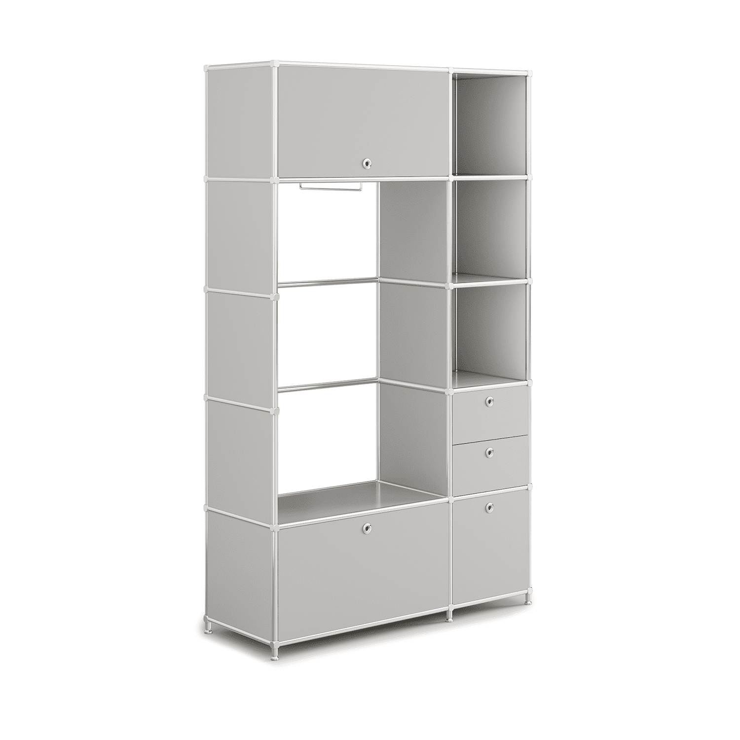 Garderobe in elegantem Hellgrau