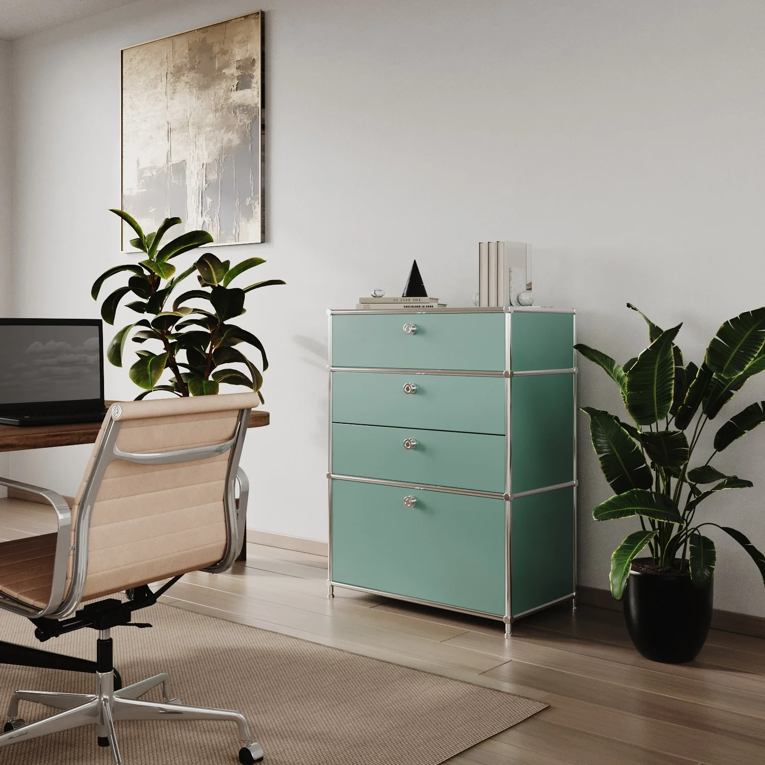 Kommode in Mint mit 4 Schubladen