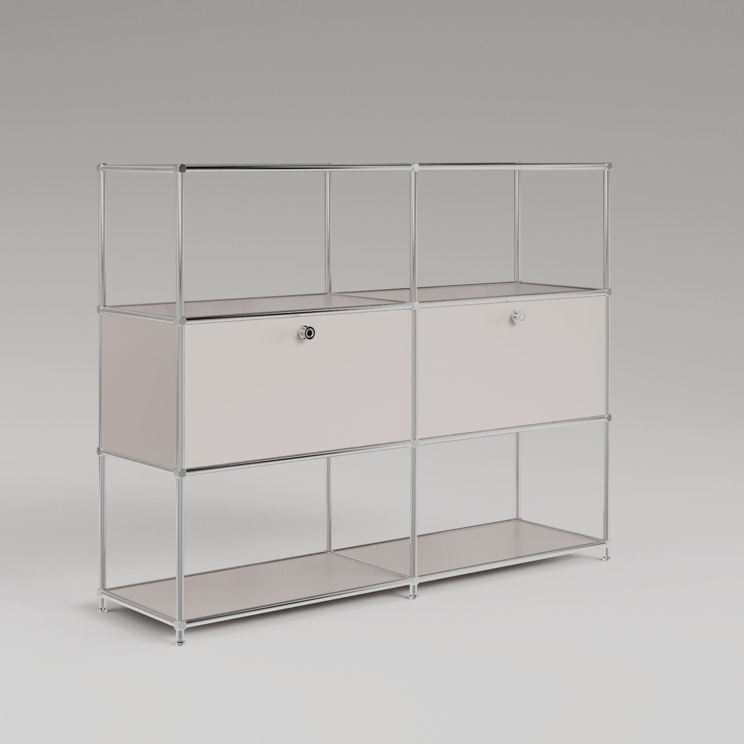 Shelf in taupe with 2 flaps